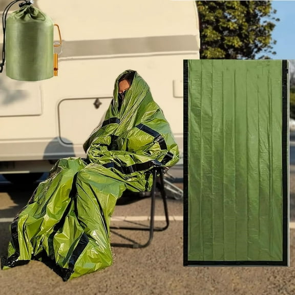 2-Person Emergency Sleeping Bag,Ultra Lightweight Waterproof Thermal Bivy Sack Cover,XL Emergency Shelter Survival Kit for Hiking Outdoor Camping