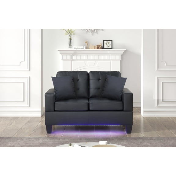2 - Person Fabric Loveseat - LED Ambient & Right - Side USB - Home Gathering - Comfort and Style Combined