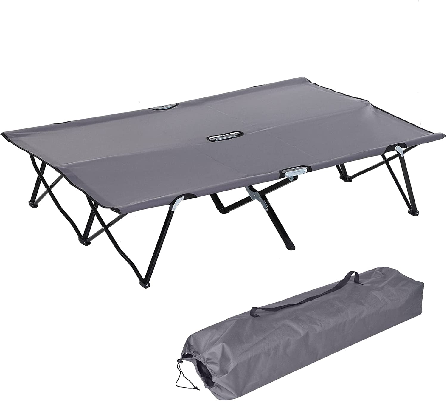 2 Person Folding Camping Cot for Adults, 50" Extra Wide Outdoor