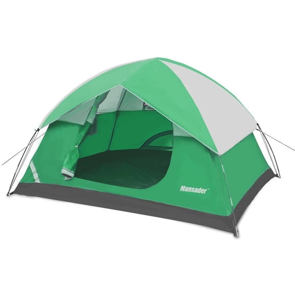 2-Person Green Outdoor Dome Camping Tent with Carry Bag