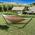 thumbnail image 1 of 2-Person Hammock with Heavy-Duty Steel Stand,Portable,Easy Assembly, Up to 660lbs with Travel Bag for Camping Outdoor/Indoor Patio Backyard, 1 of 8