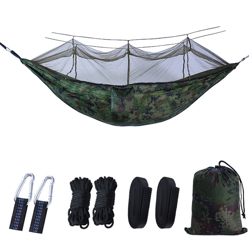 2 Person Hammocks with Net, Waterproof Lightweight Portable Hammock for Hiking Outdoor Travel Beach Backyard