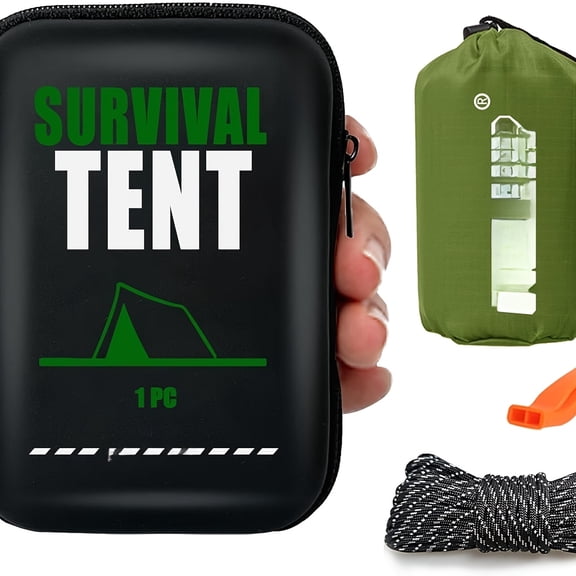 2-Person Heavy-Duty Survival Tent, All-Weather Windproof Emergency Shelter for Backpacking