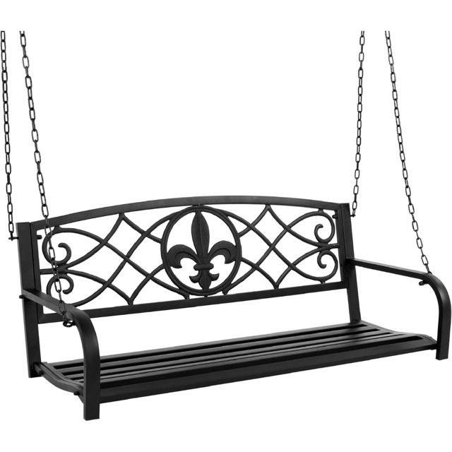 2Person Metal Outdoor Porch Swing, Hanging Steel Patio Bench for