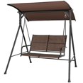 2Person Metal Porch Swing Glider Adjustable Canopy Garden Outdoor