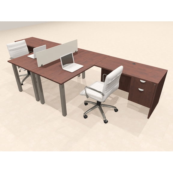 2 Person Modern Metal Leg Office Workstation Desk Set, #OT-SUL-FPM117