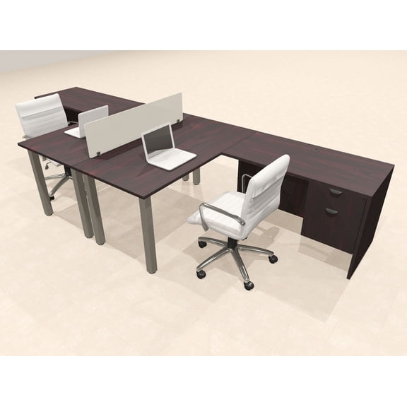 2 Person Modern Metal Leg Office Workstation Desk Set, #OT-SUL-FPM118