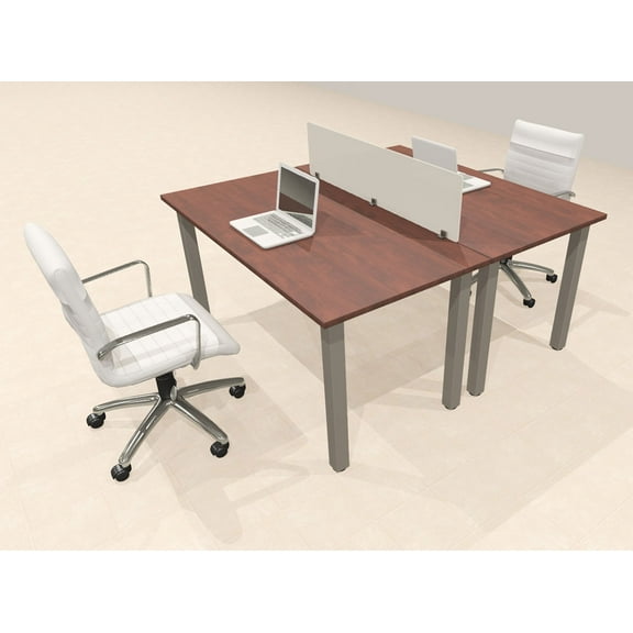 2 Person Modern Metal Leg Office Workstation Desk Set, #OT-SUL-FPM2