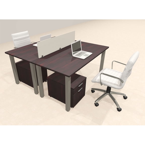 2 Person Modern Metal Leg Office Workstation Desk Set, #OT-SUL-FPM48
