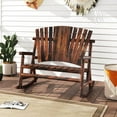 thumbnail image 1 of 2-Person Outdoor Adirondack Rocking Chair w/ High Back and Slatted Seat, 1 of 7