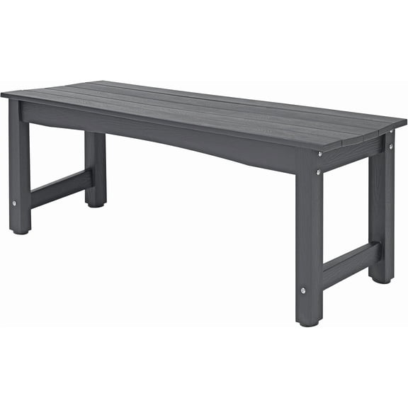 2-Person Outdoor Benches Weatherproof, Poly Lumber Outside Bench, All-Weather Garden Bench for Porch, Backyard and Park, Will not Rot and Fade, Easy Installation, Grey