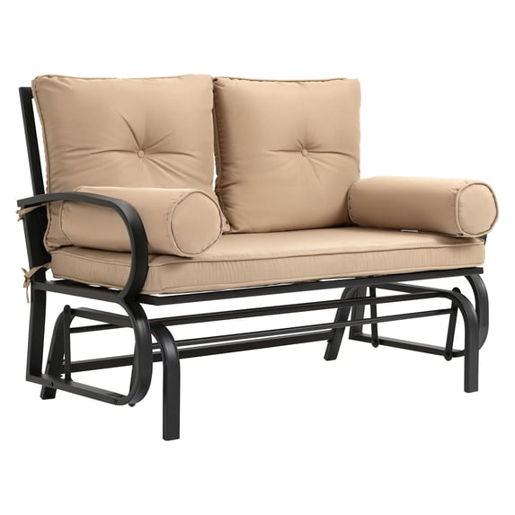 2-Person Outdoor Glideing Chair, Patio Double Glider Rocking Chair with ...
