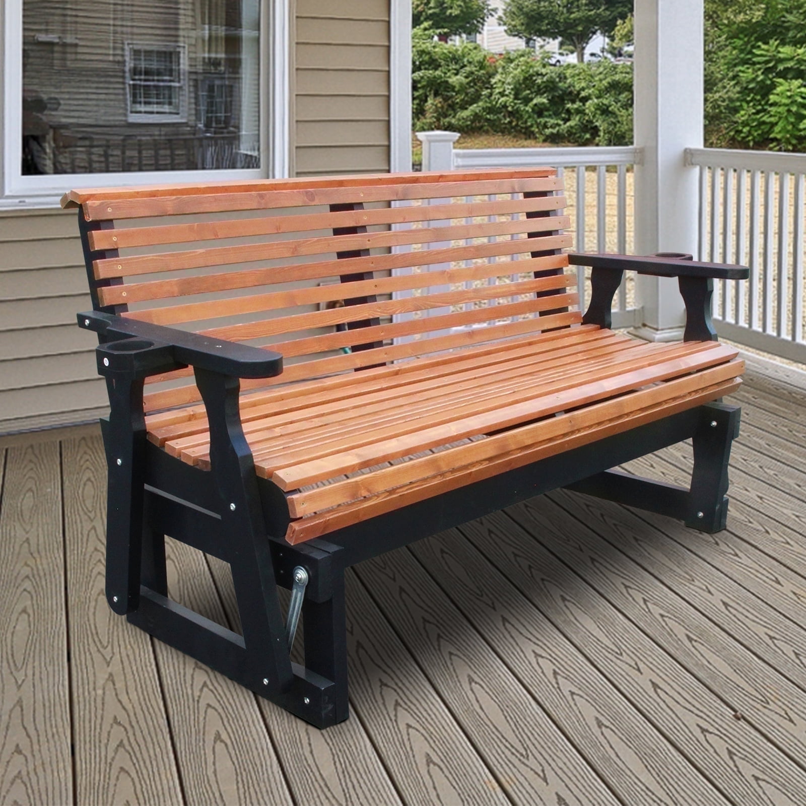 Person Outdoor Glider Bench with 800lb Capacity, All-Weather