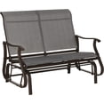 thumbnail image 1 of 2-Person Outdoor Glider Bench, Patio Glider Loveseat Chair with Steel Frame & High Backrest, Cozy 2 Seats Porch Rocking Glider for Balcony Backyard Lawn Garden Poolside, Grey, 1 of 15
