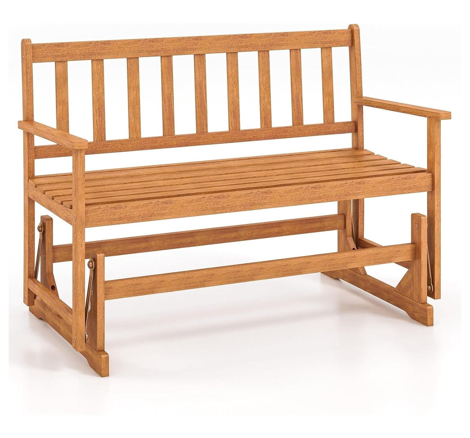 2 Person Rocker 2-Person Outdoor Glider - Wood Heavy Duty 800 LBS Double Rocking Chair ...