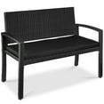 thumbnail image 1 of Best Choice Products 2-Person Outdoor Wicker Bench Garden Patio Porch Furniture w/ 700lb Capacity - Black/Black, 1 of 7