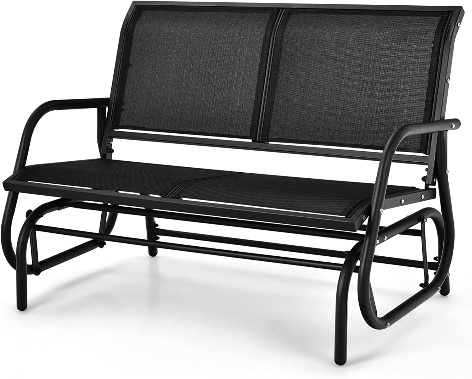 2 Person Patio Glider Outdoor Swing Bench Rocker Glider Loveseat Chair