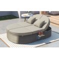 thumbnail image 1 of 2-Person Patio Lounge Chair, 2-Person Rattan Sun Daybed with Padded Cushion Pillows and Adjustable Backrest All-Weather Sofa Chair Set for Porch, Balcony, Garden, Poolside, Outdoor Patio Sofa,Gray, 1 of 9