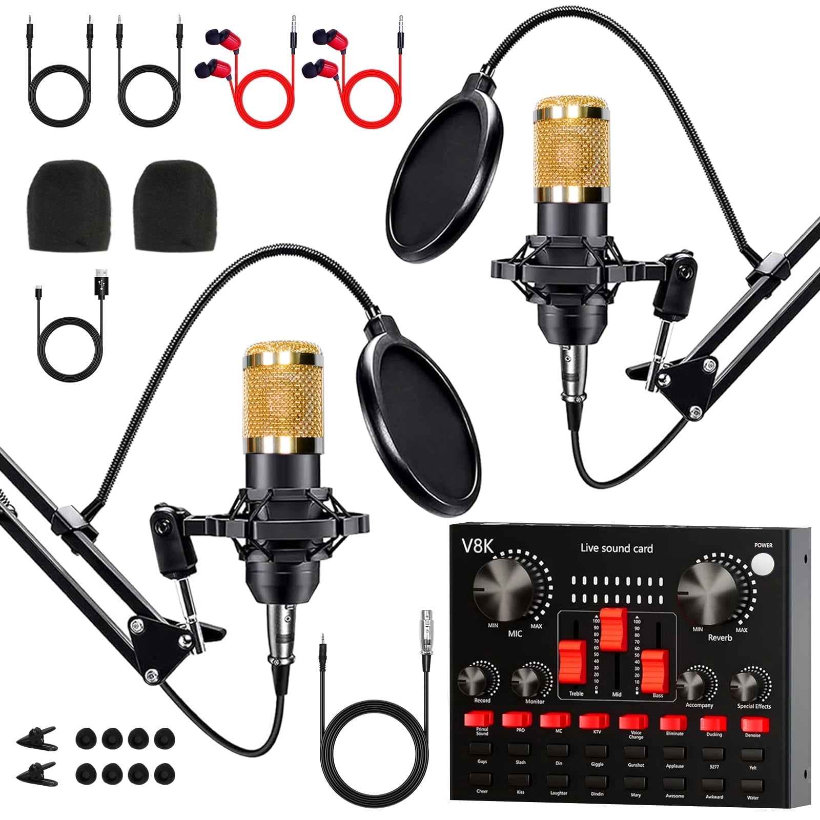 c*3様 B'z SOUND CREATOR Live ULTRA MISSIO 2-Person Podcast Equipment Bundle with Dual BM800 Microphones, V8K