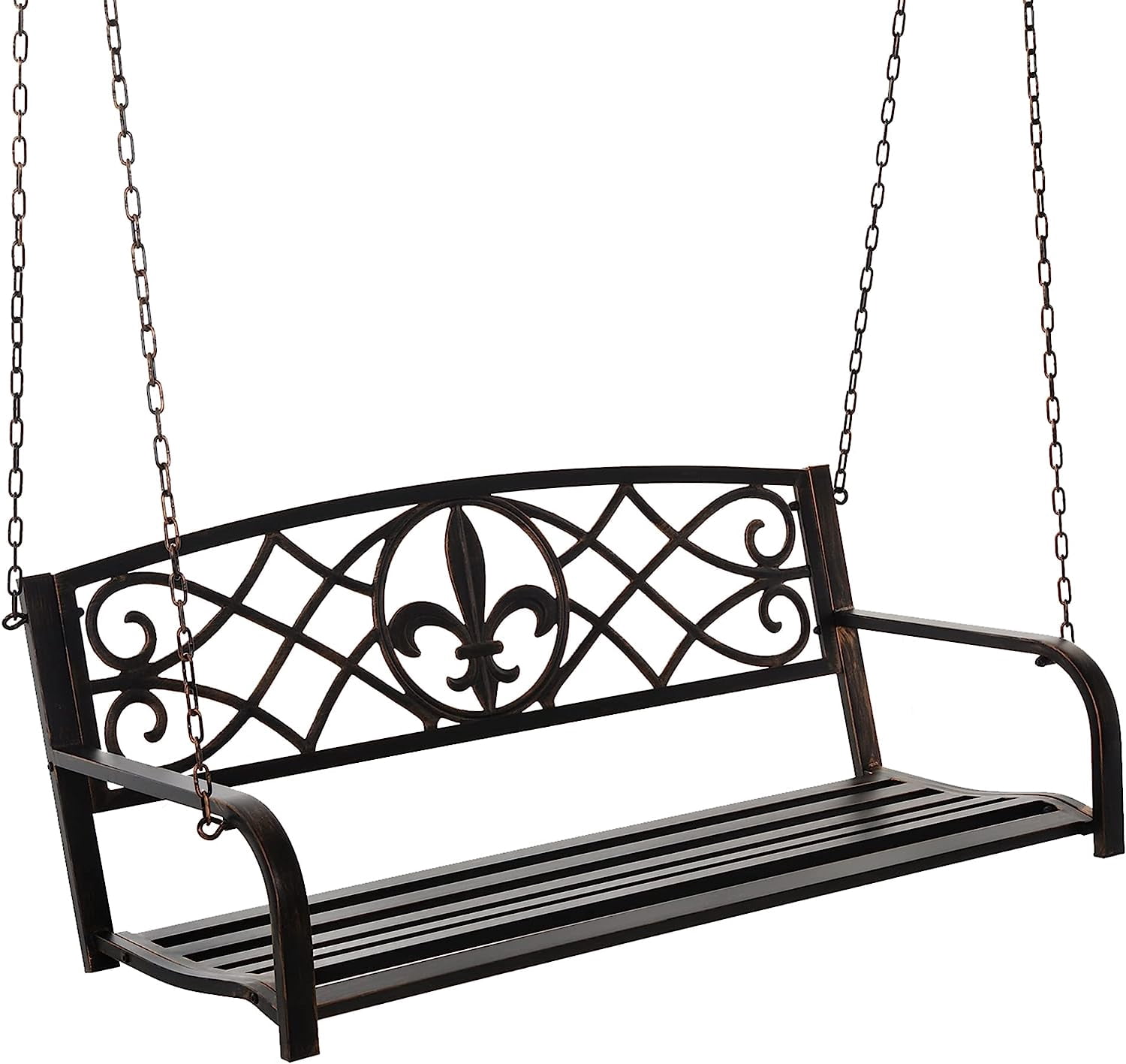 2Person Porch Swing, Hanging Steel Patio Swing, Outdoor Swing Bench
