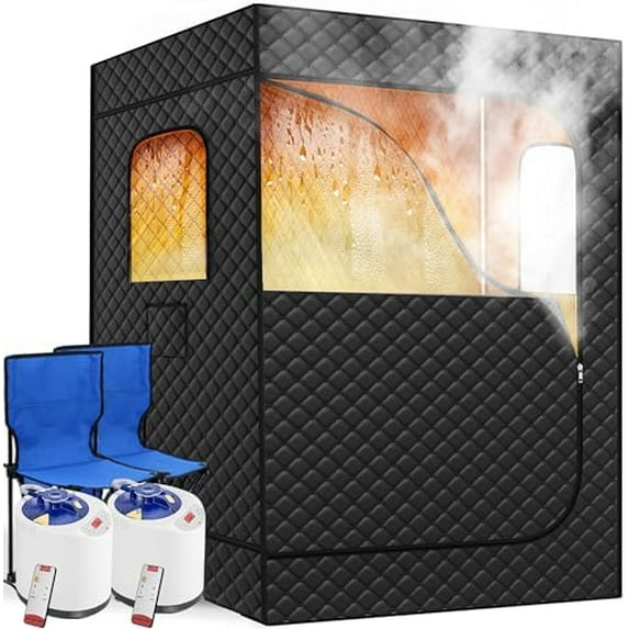 Portable Home Sauna Tent With 1500W Steamer & Remote - Personal Steam Spa For Indoor/Outdoor Relaxation