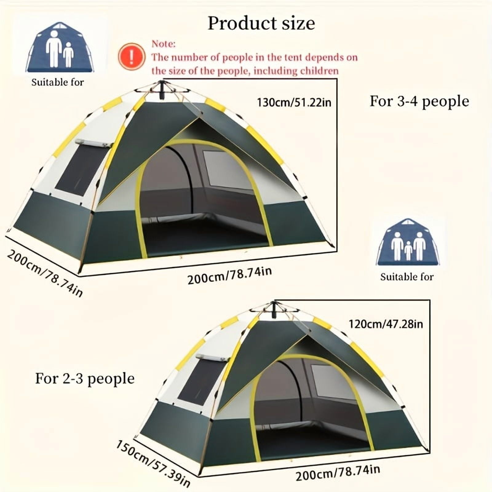 2-Person Quick-Set Tent – Lightweight & Portable with UV Protection ...