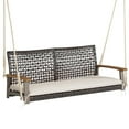 thumbnail image 1 of 2-Person Rattan Hanging Porch Swing Chair, 1 of 5