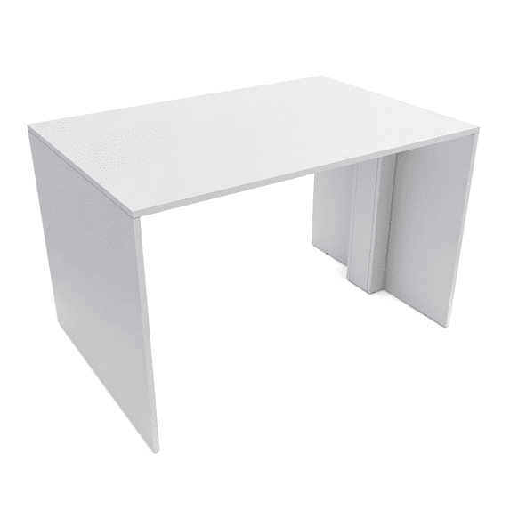 2 Person Standing Height Table | Extra Wide Face-To-Face Desk | 4x5 All Laminate Teaming Table | Classic White