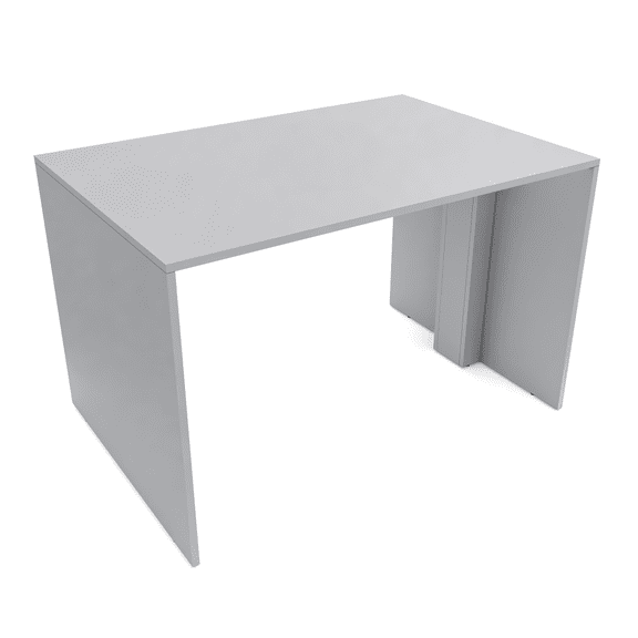 2 Person Standing Height Table | Extra Wide Face-To-Face Desk | 4x5 All Laminate Teaming Table | Fog Gray