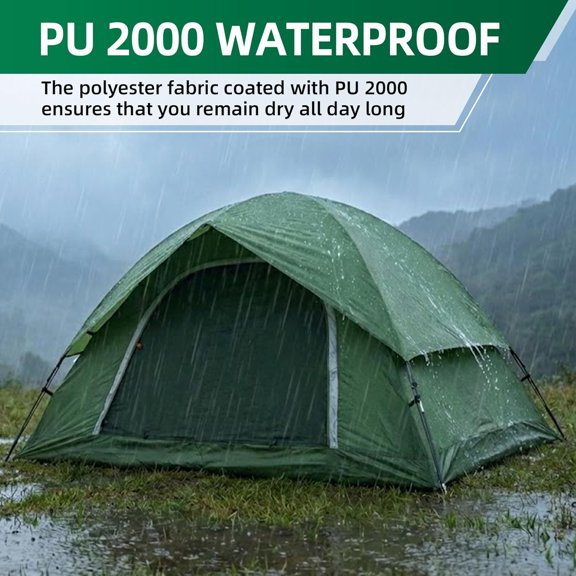 2 Person Tent - Waterproof, Easy Setup, All-Season Camping Tent for Two Adults
