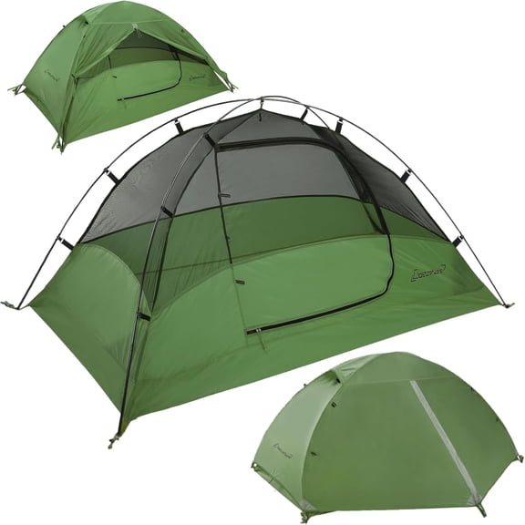 2 Person Ultralight Waterproof Backpacking Tent, Green