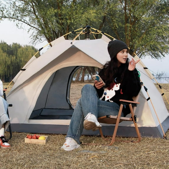 2 Person Windproof Tent Easy Setup Backpacking Tent for Camping, Hiking, Traveling