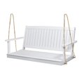 2Person Wood Outdoor Porch Swing with Breathable Feature for Patio
