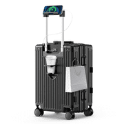 20 inch Carry on Luggage Airline Approved, PC Hardside Suitcase with Spinner Wheels, TSA Lock, Lightweight Travel Luggage, Black