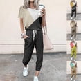 thumbnail image 1 of 2 Picec of Outfit Sets for Womens Fashion Plus Size Summer and Autumn Loose Fitting Short Sleeved Casual Sports Set, 1 of 4