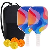 2 Pickleball Paddles 4 Ball Carry Bag USAPA Approved Fiberglass Surface Pickleball Set With Pickleball Rackets Pickleball Paddles Set   For Men Women