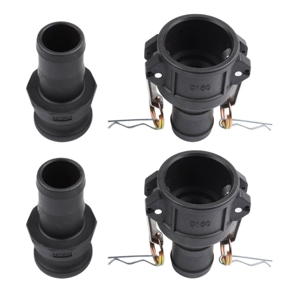 2 Piece 1-1/2 Camlock Fittings Combining Internal Thread C Fitting and Hose End E Fitting for Piping Setup