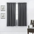 thumbnail image 1 of 2 Piece 100% Blackout Rod Pocket Window Panel Curtain Drape Set 52"W x 63"L, Gray, 1 of 4