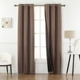 thumbnail image 1 of 2-Piece 100% Blackout Thermal Curtains - Black Back & Grommets - 4 SIZES, 1 of 5