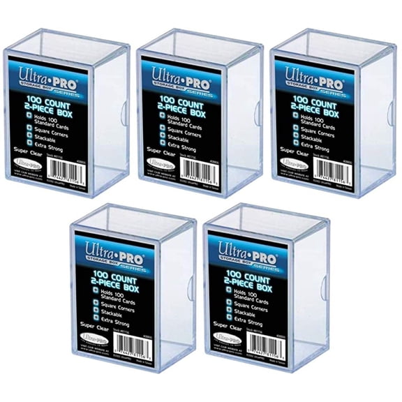 Ultra Pro Pack of 5 - 100 Count 2 Piece Storage Box