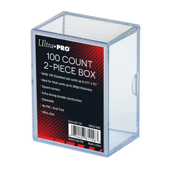 2-Piece 100-Count Clear Card Storage Box