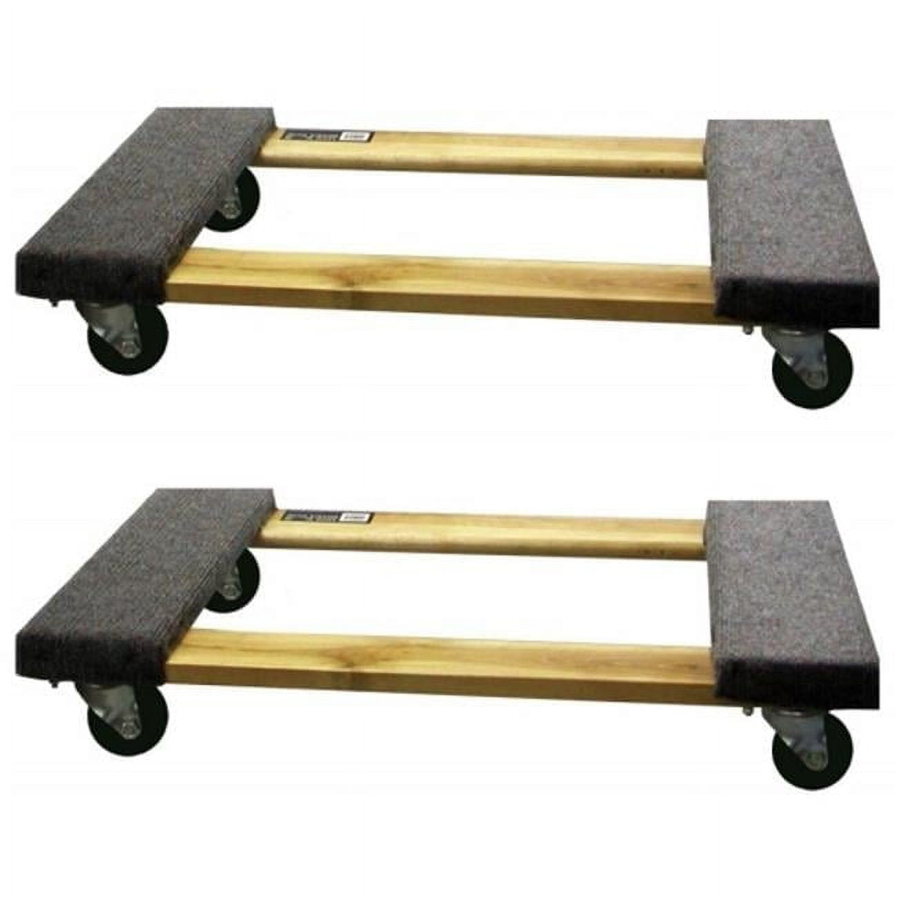 Heavy-Duty 1000 lbs Wood Furniture Dolly Set with Carpeted Pads