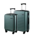 thumbnail image 1 of 2 Piece 20/24 Luggage Set, Only 20 with Front Laptop Pocket & Expandle, Lightweight ABS+PC Hardshell Suitcase with TSA Lock & Spinner Wheels, 20 Inch 37~41L + 24 Inch 65L, Dark Green, 1 of 8