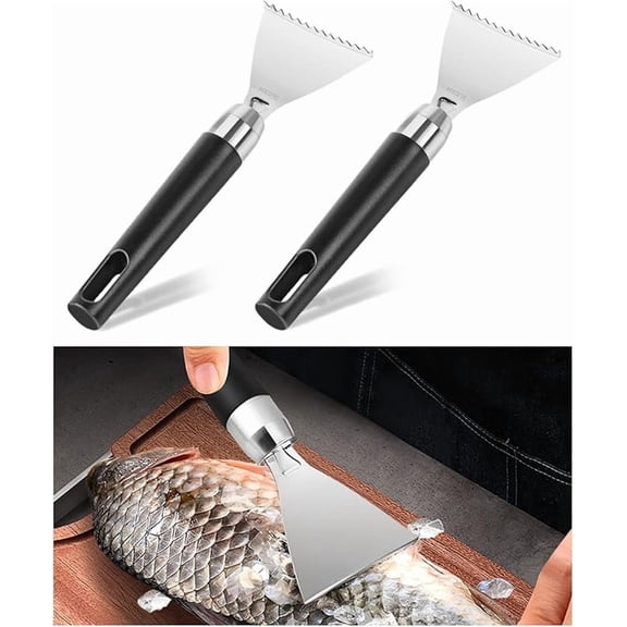 2-Piece 304 Stainless Steel Fish Scale Scraper Tools, Portable Fish Scale Removers & Scale Cleaning Tools,Reliable Fish Scrapers, Suitable for cooking, Kitchen Gadget Accessories for cooking
