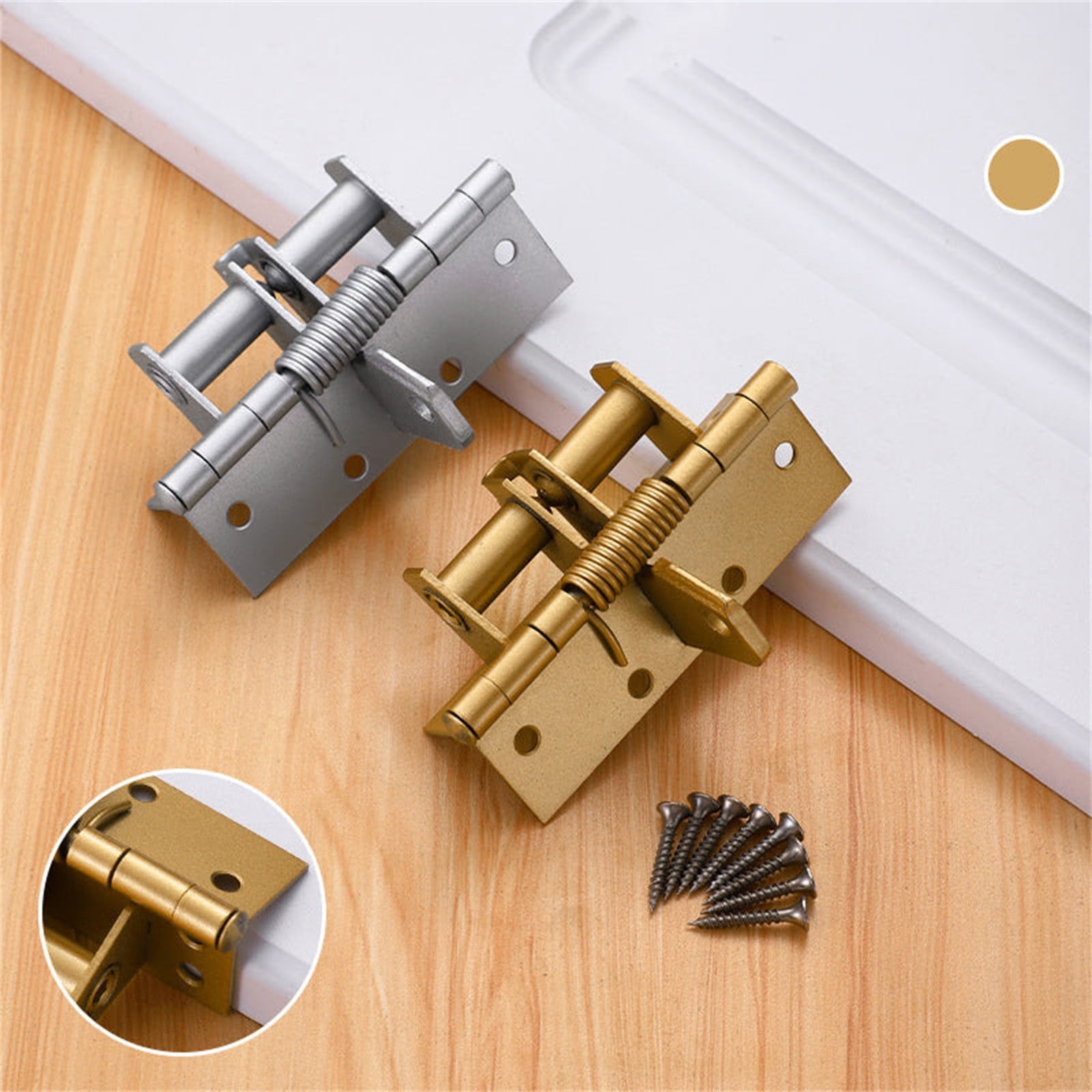 2-Piece 4 Inch Invisible Door Spring Hinge, Automatic Door Closer ...