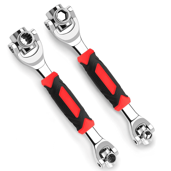 2-Piece 52 in 1 and 48 in 1 Socket Tools,6 & 12 Point,Adjustable Multi Function Wrench,360 Rotating Head Spanner Tool,Universal Socket Wrench,Stainless Steel