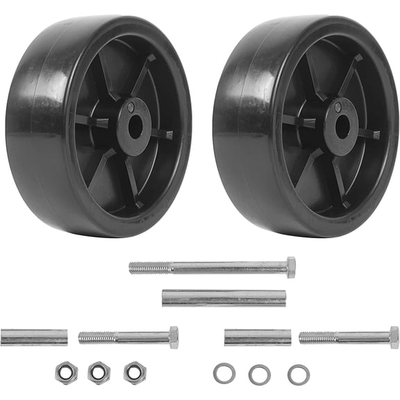 2 Piece 6 Inch Boat Trailer Jack Caster Wheel Set With Mounting Hardware Black Plastic