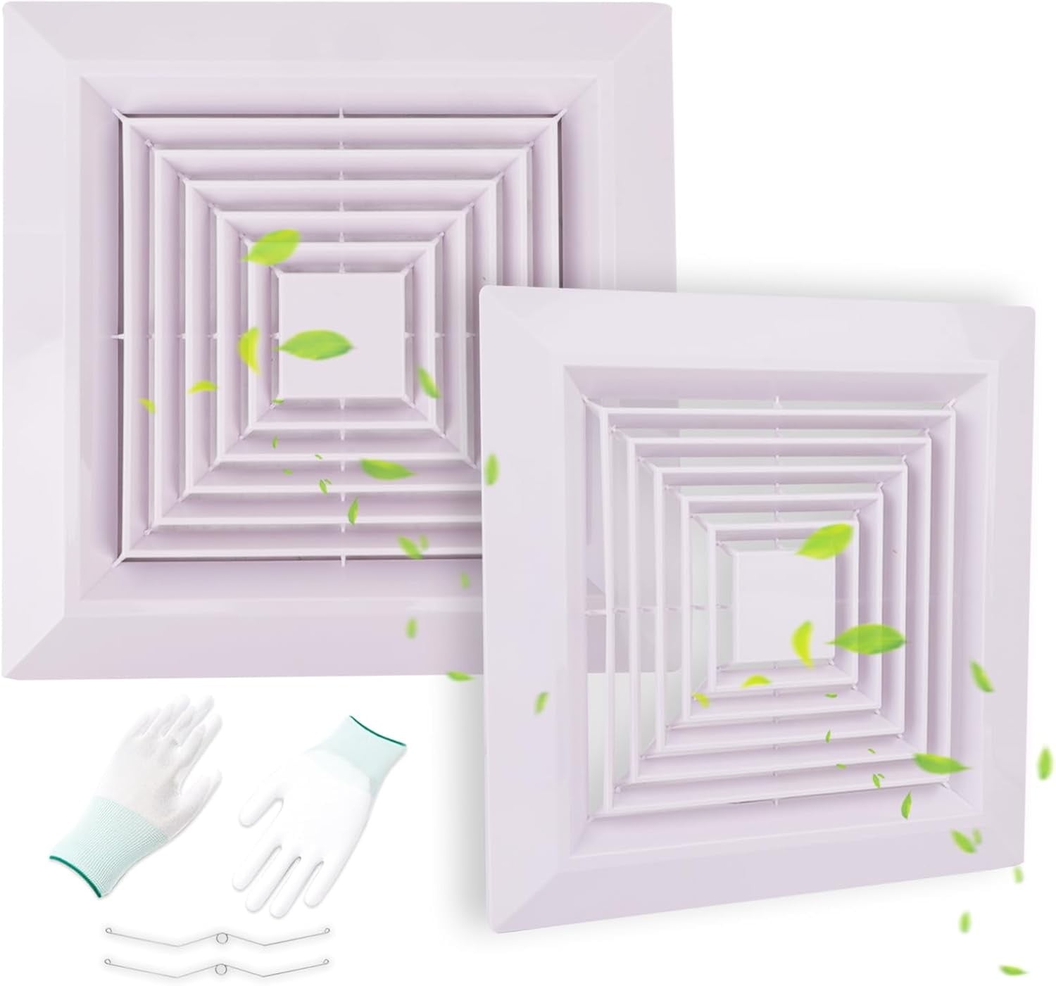 2 Piece (9'' x 9'') Bathroom Exhaust Fan Cover with Long and Short ...