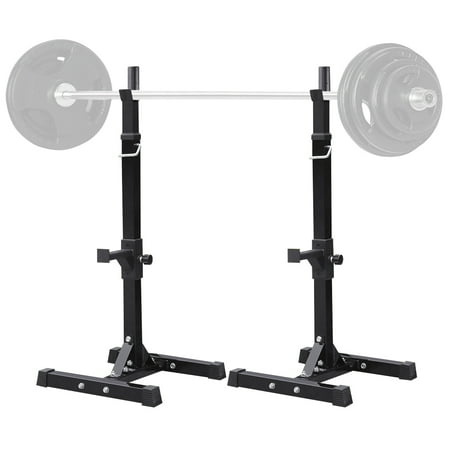 Renwick 2-Piece Adjustable Squat Stand Rack or Barbell Free Press Bench, Black, Weight Bench