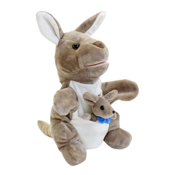 2 Piece Animal Hand Puppet Plush Toy Set Movable Mouth Soft Cotton for Kids Storytelling Play Theater
